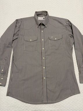 Longhorn Niver Western Wear Ranch Shirt Long Sleeve Men’s Size 16.5 x 34